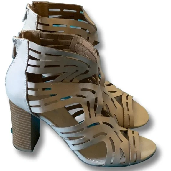 Forever -Cream heel sandals - Picture 1 of 14